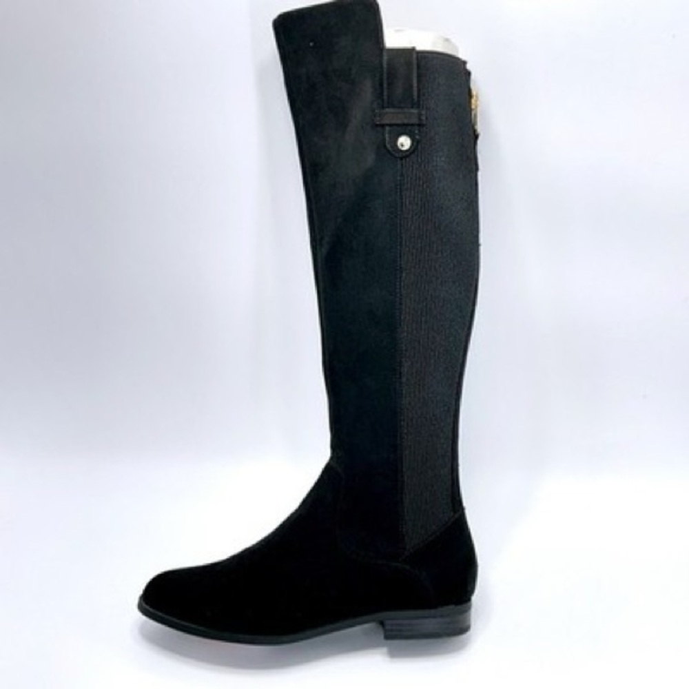 Anne Klein Size 6.5 Black Suede/Elastic Knee High Riding Boots NEW Audrey iFlex - Picture 3 of 16